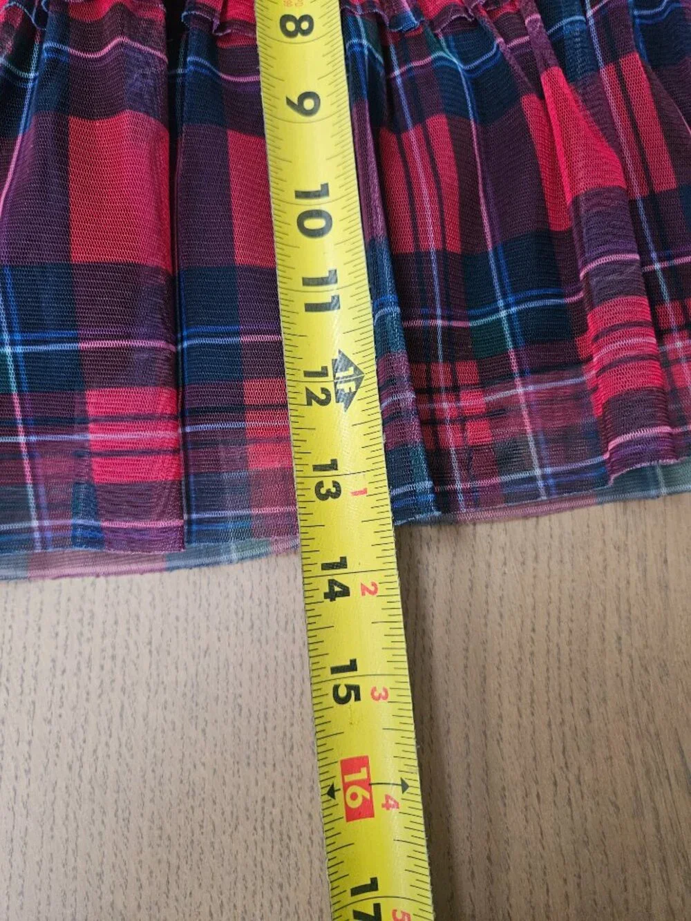 Vineyard Vines Girls Tartan Plaid Tiered Tulle Skirt Holiday Size 7 Navy Red